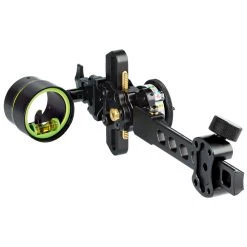 HHA Sports Bow Sight Tetra Max Tournament 5519 W/.010 1 Pin 1 5/8″ Scope Short Bar Right Hand SB-TMX-TE-5510 W/ Free Sight Light