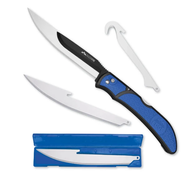 Outdoor Edge RazorFin Folding Fillet Knife With Boning-Fillet Blades, Gutting Blade Blue RFU-50C 1 Outdoor Edge RazorFin Folding Fillet Knife With Boning-Fillet Blades, Gutting Blade Blue RFU-50C